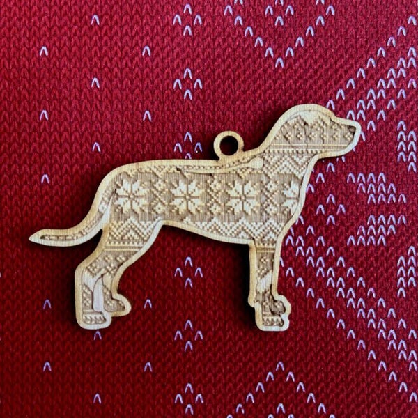 Rhodesian Ridgeback Wood engraved Dog silhouette ornament