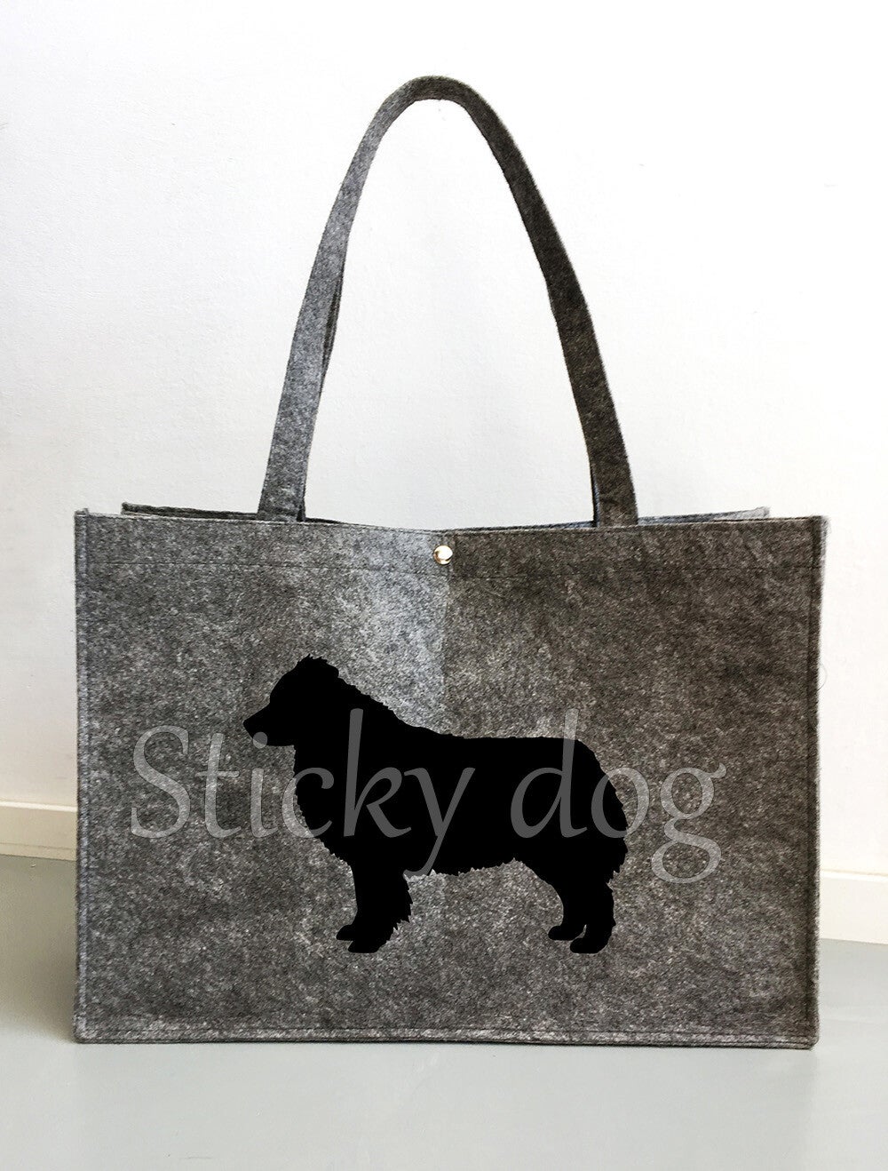 Felt bag Australian Shepherd dog silhouette