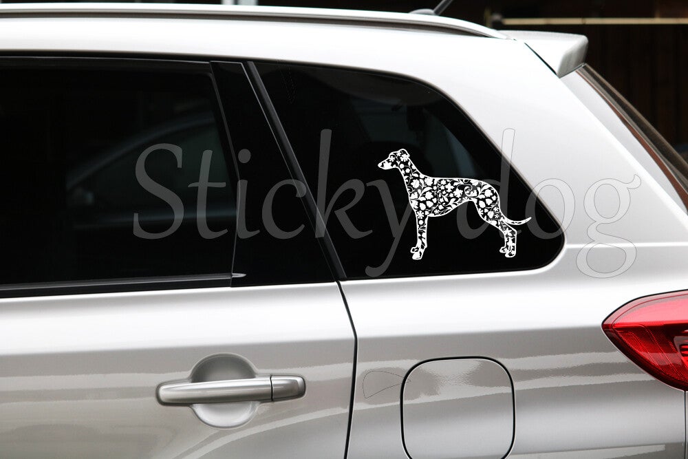 Greyhound pattern dog sticker