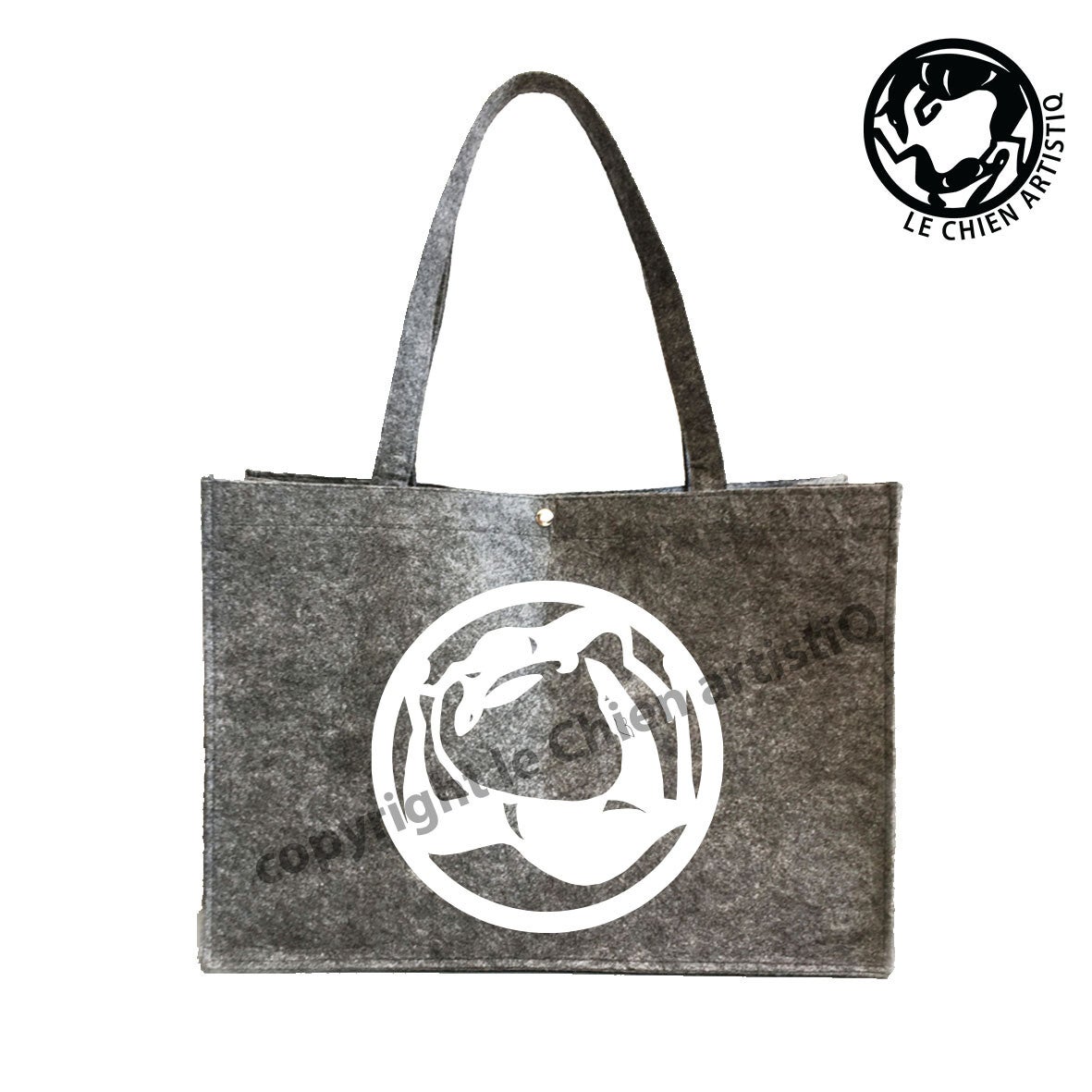 Felt bag Greyhound dog silhouette, LeChienArtistiQ