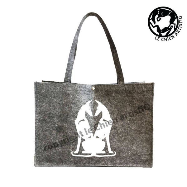 Felt bag Pocenco Ibicenco dog silhouette, LeChienArtistiQ