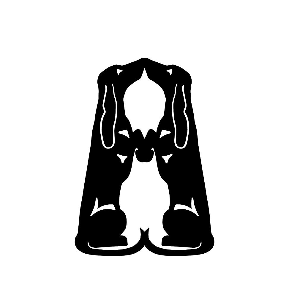 Basset Artésien Normand Double sitting dog sticker, Le Chien ArtistiQ