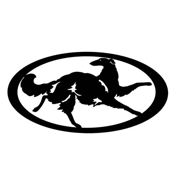 Borzoi in oval dog sticker, Le Chien ArtistiQ