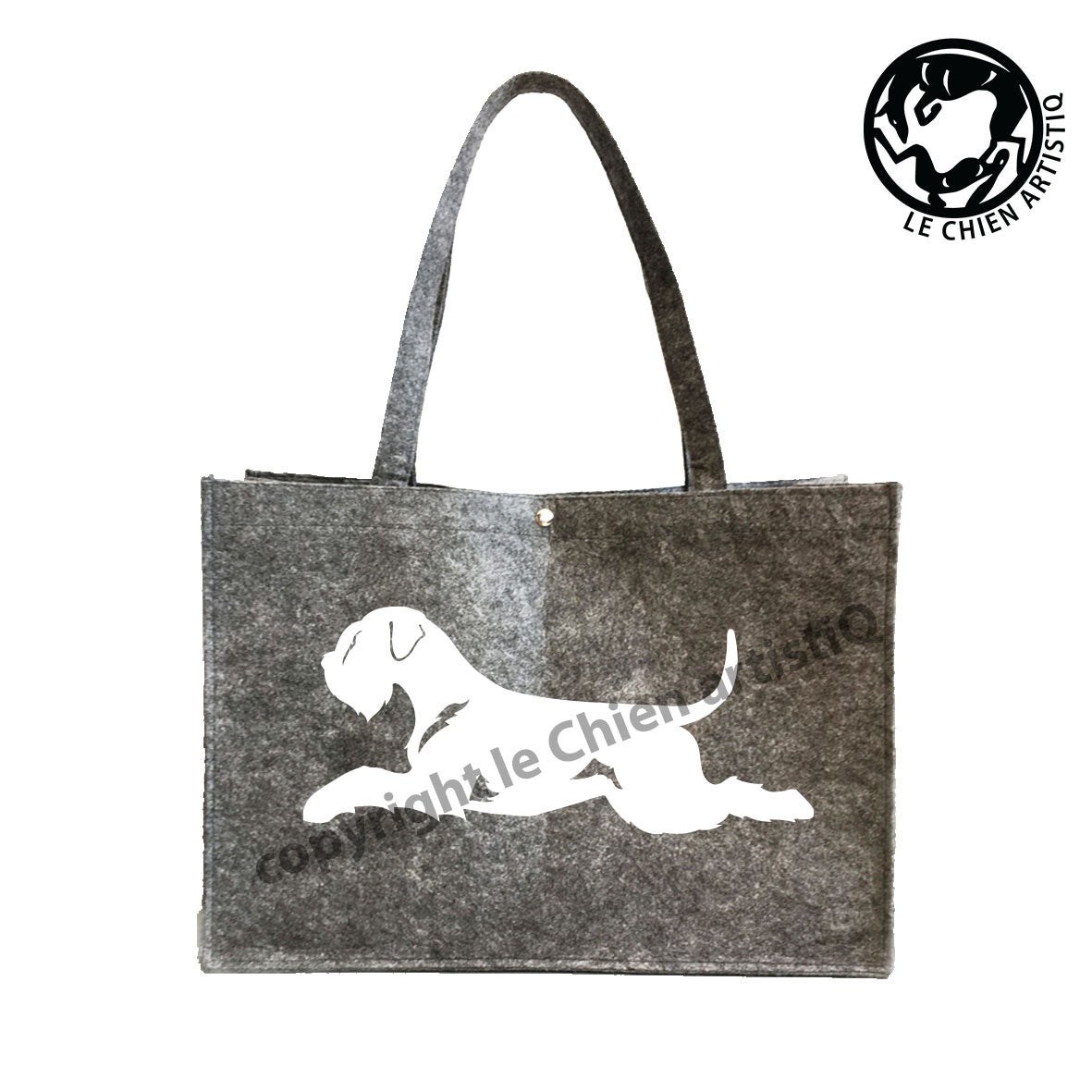 Felt bag Giant Schnauzer dog silhouette, LeChienArtistiQ