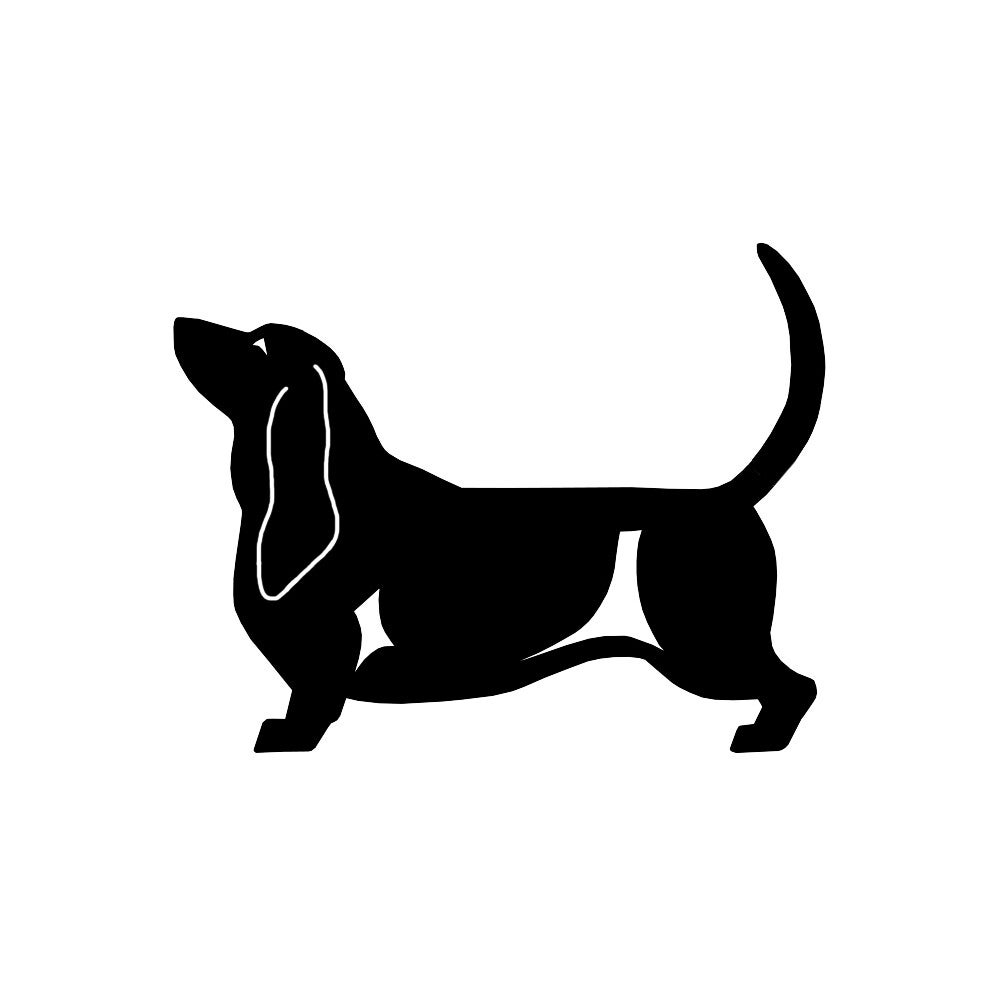 Basset Hound dog sticker, Le Chien ArtistiQ