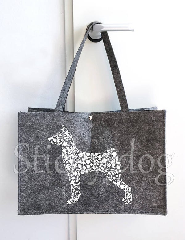Felt bag Basenji dog pattern