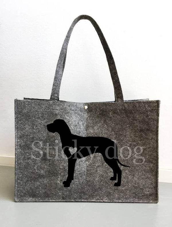 Felt bag Great Dane with love dog silhouette