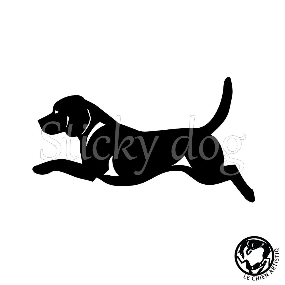 Beagle dog sticker, Le Chien ArtistiQ