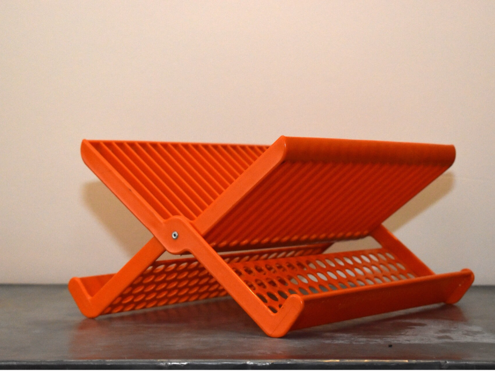 Super handig Oranje retro opklapbaar Afwasrek