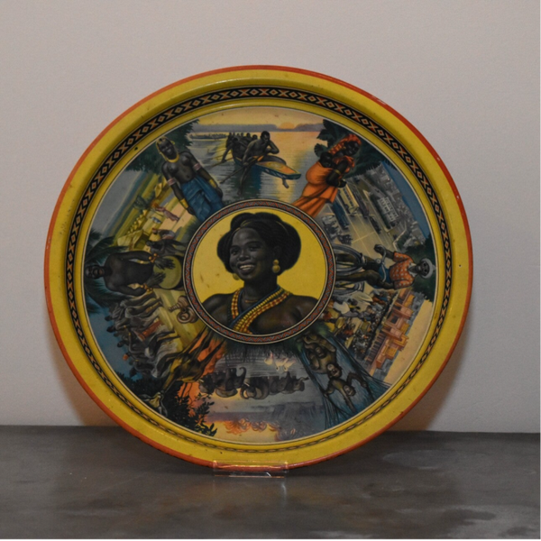 Vintage Dienblad Afrikaanse taferelen