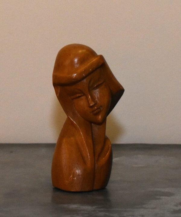 Vintage vrouwenhoofd beeldje