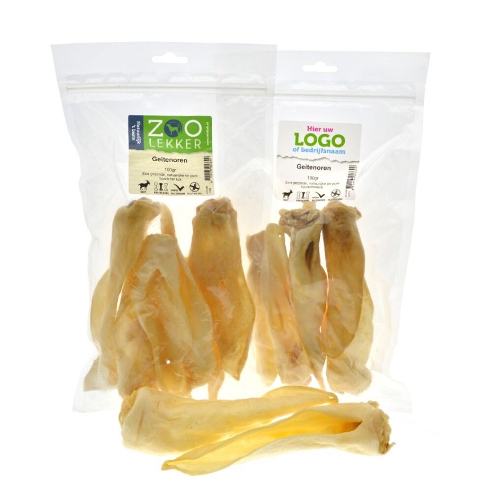 Geitenoren, 100 gram 100 % natuurlijke hondensnacks
