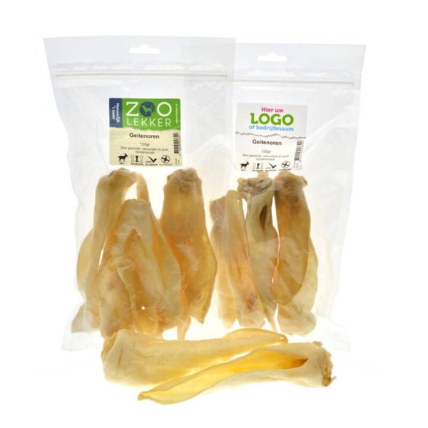 Geitenoren, 100 gram 100 % natuurlijke hondensnacks