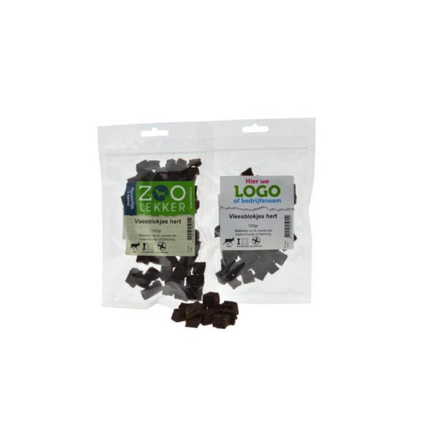 Vleesblokjes Hert, inhoud: 100 gram 100 % natuurlijke hondensnacks