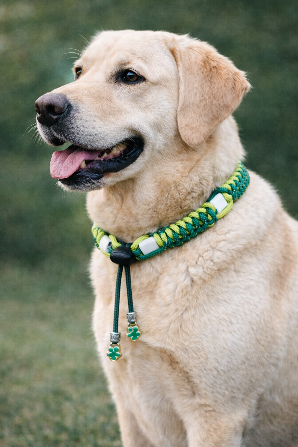 Anti teken halsband van paracord groen