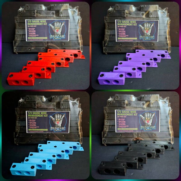 BassCase Cable Management System – 1/0 Gauge Wire Holders (20-Pack)