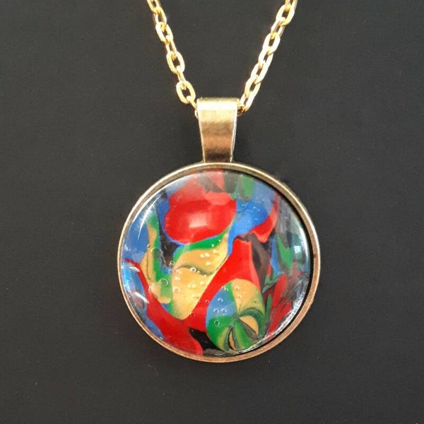 Unique Multi-colored round necklace hanger (with FREE chain) Product # AGCMMcab2