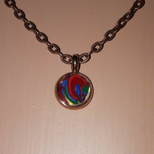 Unique multi-colored round necklace hanger (with FREE chain) Product # BCSM2