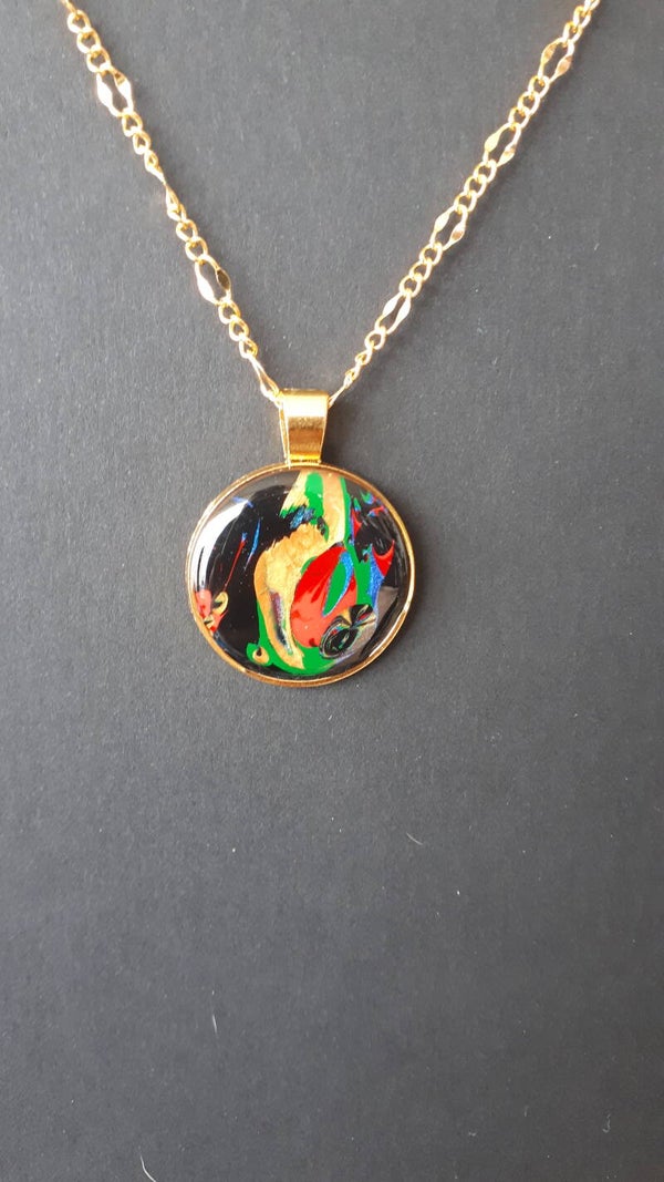 Unique multi-colored round necklace hanger (with FREE chain) Product # GCMM1