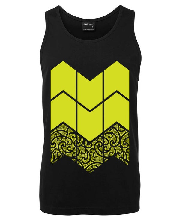 Kia Kitea Forestry Singlet - Cotton - Pango/Black