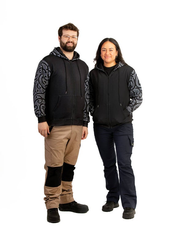 Kia Kitea Full Zip Fleece Hoodie - Pango/Black