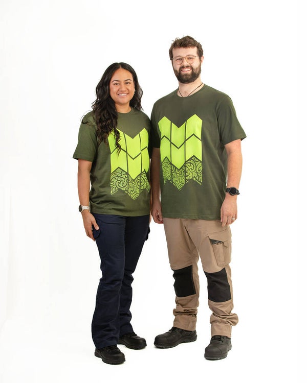 Kia Kitea Forestry Tee - Cotton - Ope Kakariki/Army
