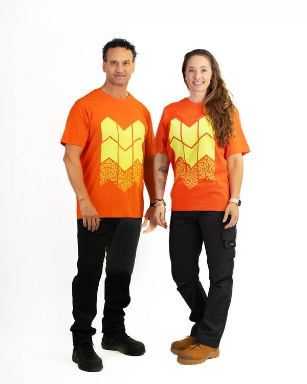 Kia Kitea Forestry Tee - Cotton - Karaka/Orange