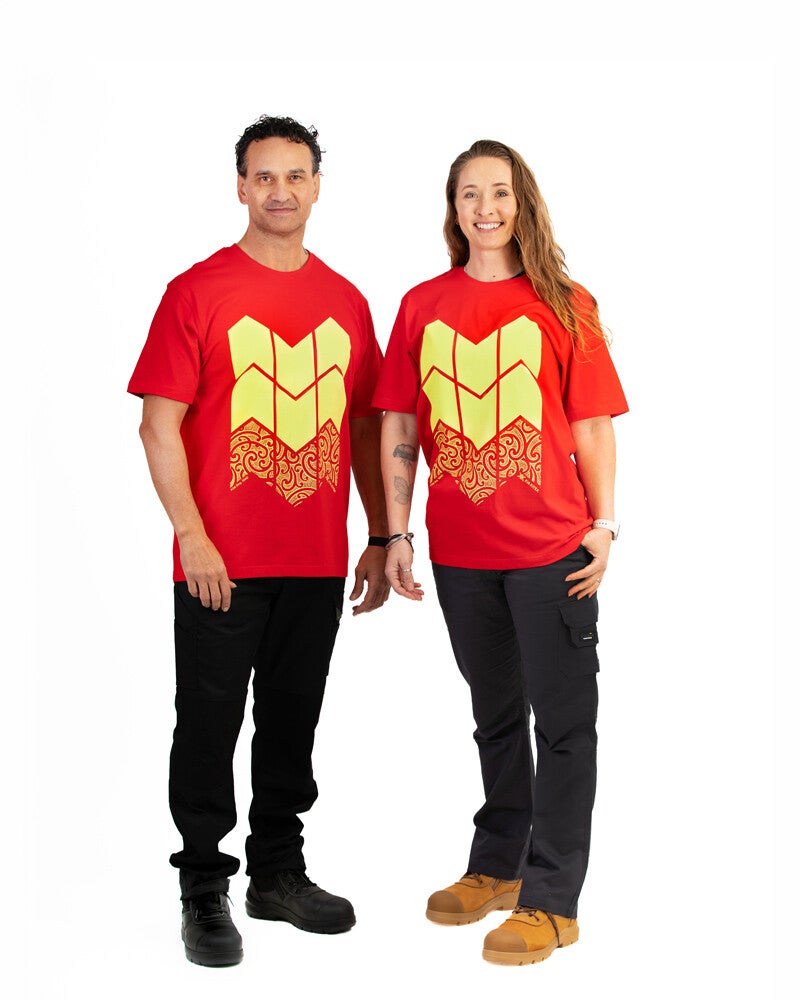 Kia Kitea Forestry Tee - Cotton - Whero/Red
