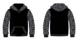 Kia Kitea Fleece Hoodie - Pango/Black