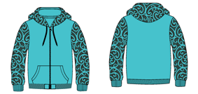Kia kitea Fleece hoodie - Tii/Teal