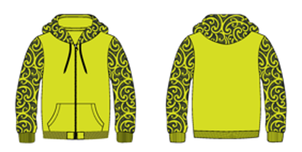 Kia Kitea Fleece Hoodie - Kowhai/Fluoro Yellow