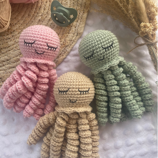 Doudou pieuvre 18-20cm - disponible