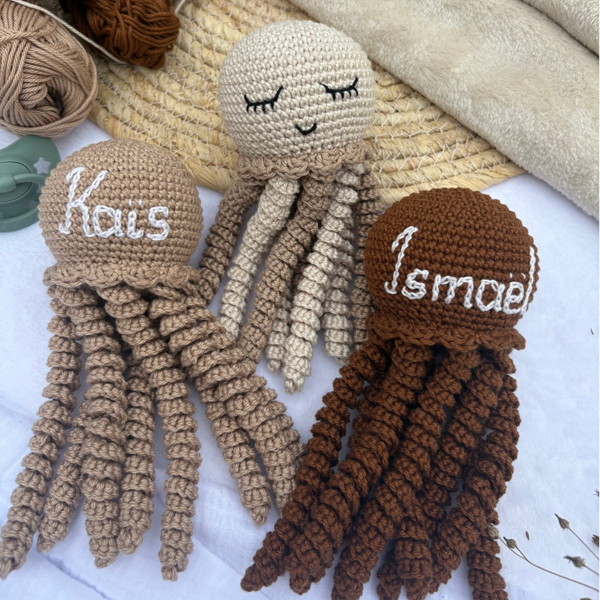 2 Pieuvres harmonie beige et marron
