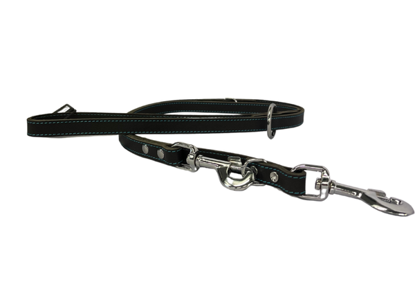 Politielijn softleder - zwart/blauw stiksel