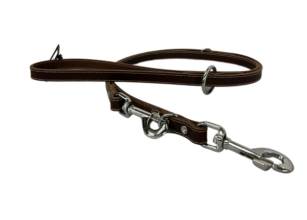 Politielijn softleder - bruin/beige stiksel