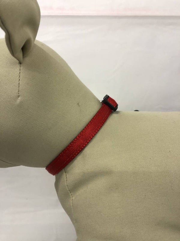 Halsband - rood met zwart onderlegd