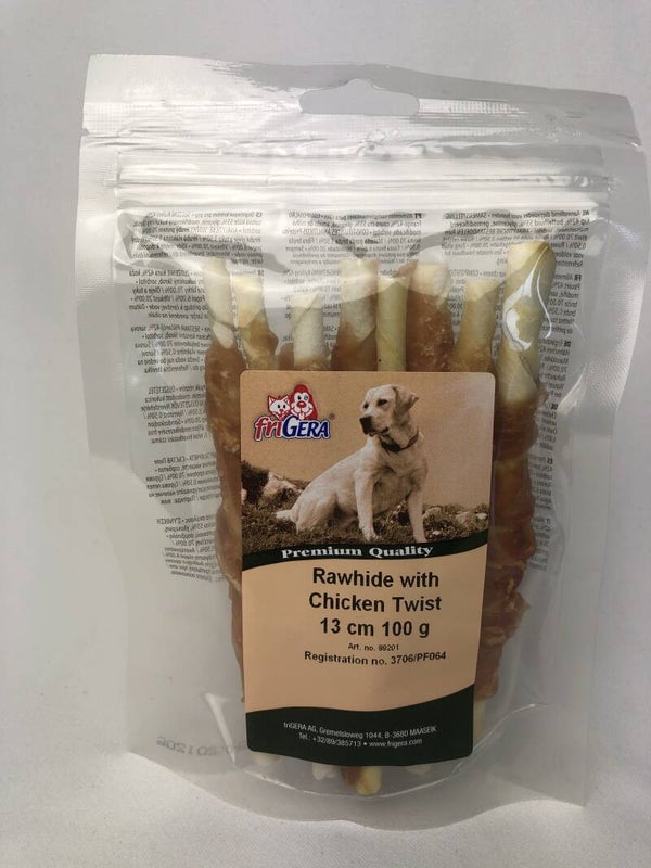 Rawhide with chicken twist 13 cm