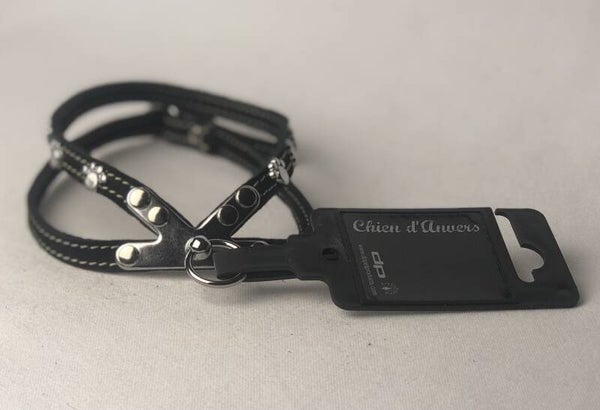 Tuigje nubuck met pootjes - zwart