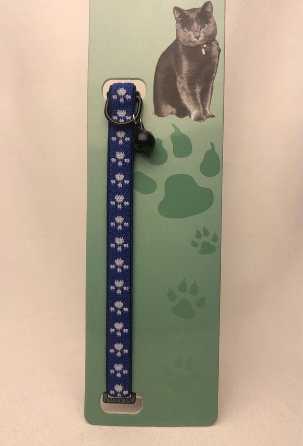 Kattenhalsband elastisch blauw