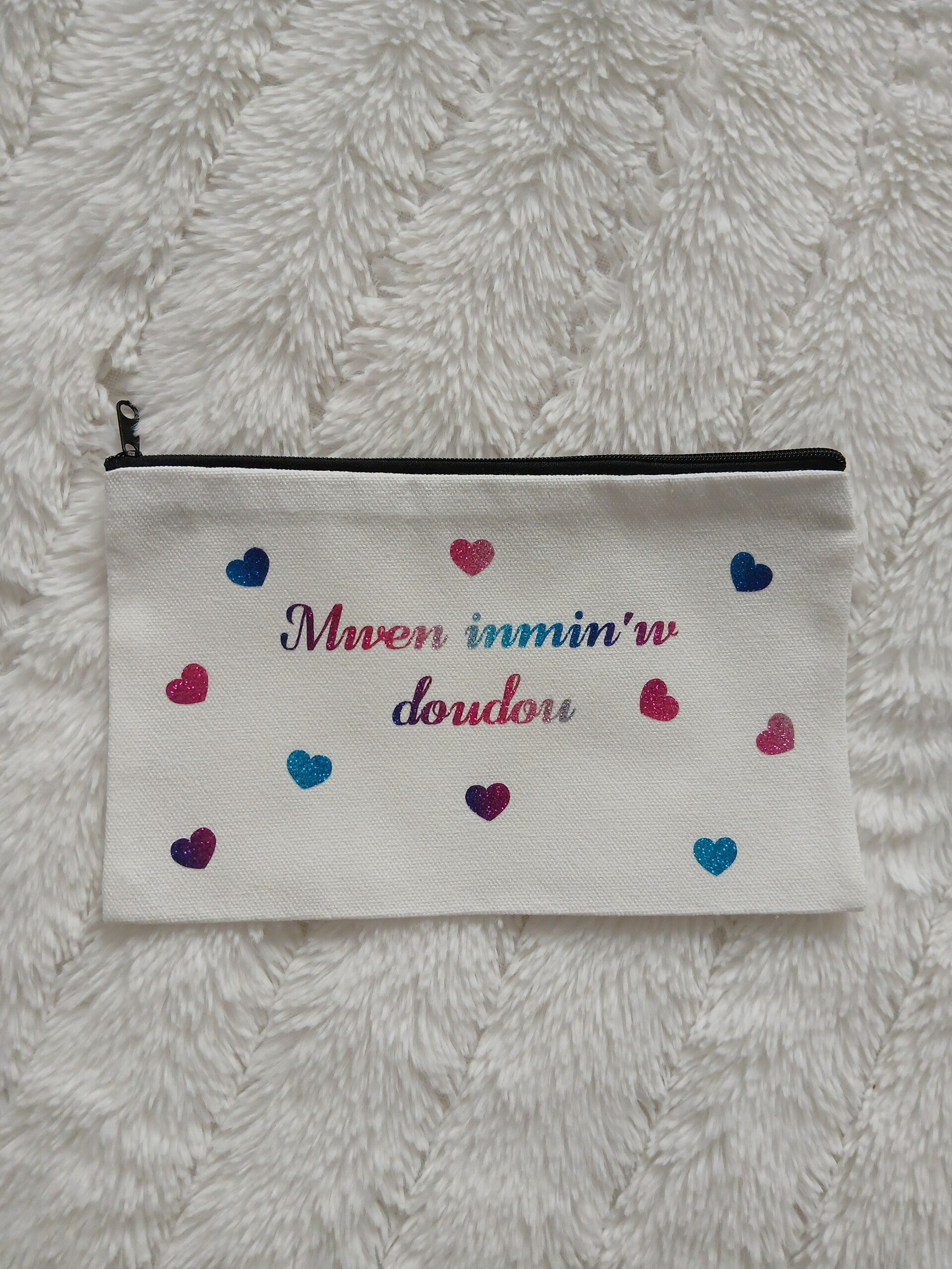 Pochette "mwen inmin'w doudou" blanc