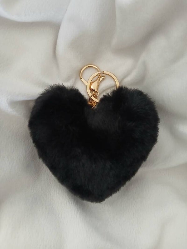 Porte- clés coeur noir