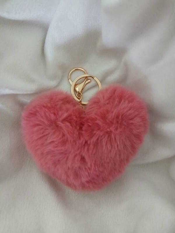 Porte- clés coeur rose