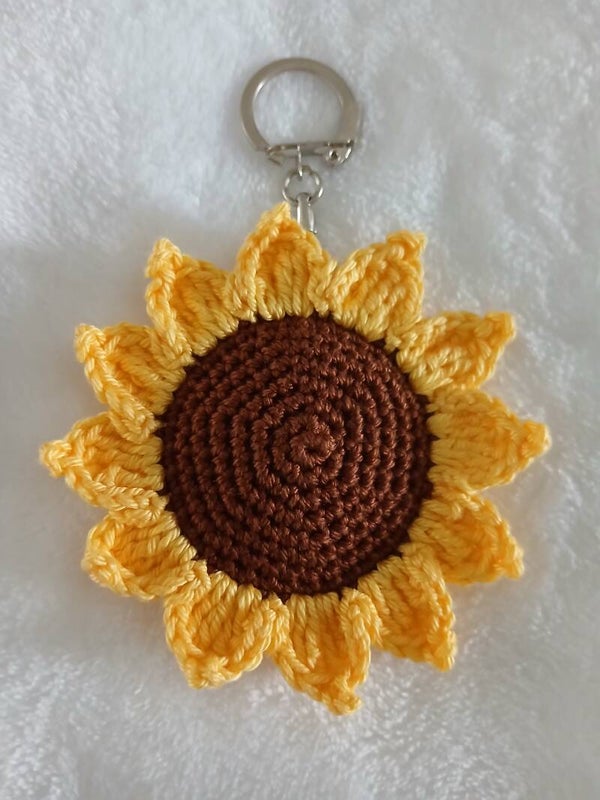 Porte- clés crochet tournesol