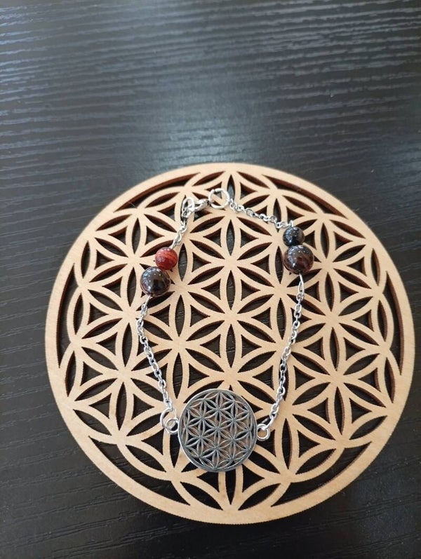 ✨ Bracelet Sardonyx & Fleur de Vie ✨