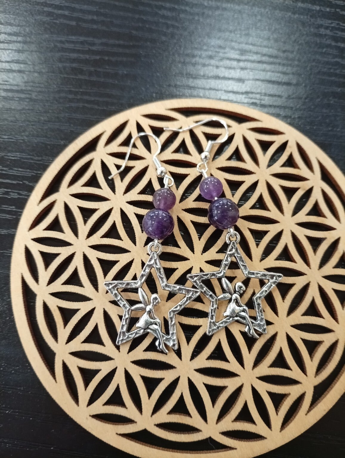 ✨ Boucles d’oreilles Fée & Améthyste ✨