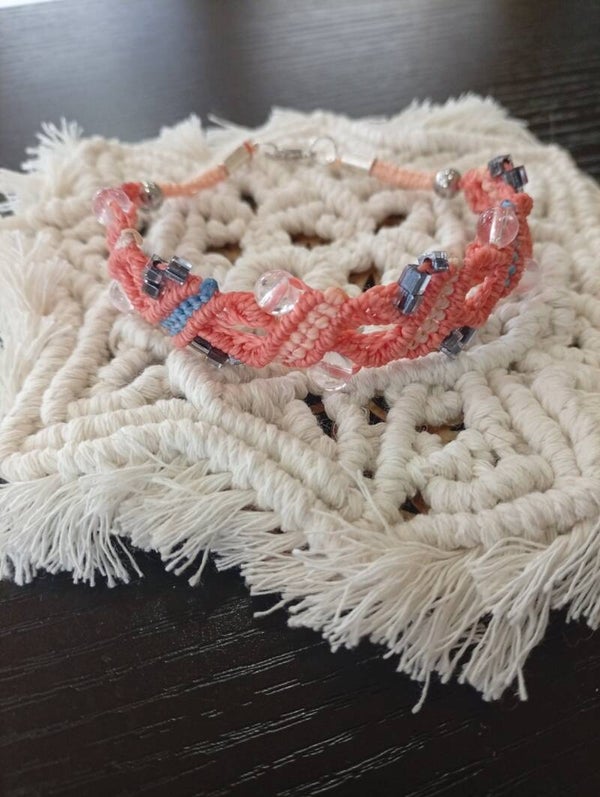 Bracelet micro-macramé ✨ cristal de roche