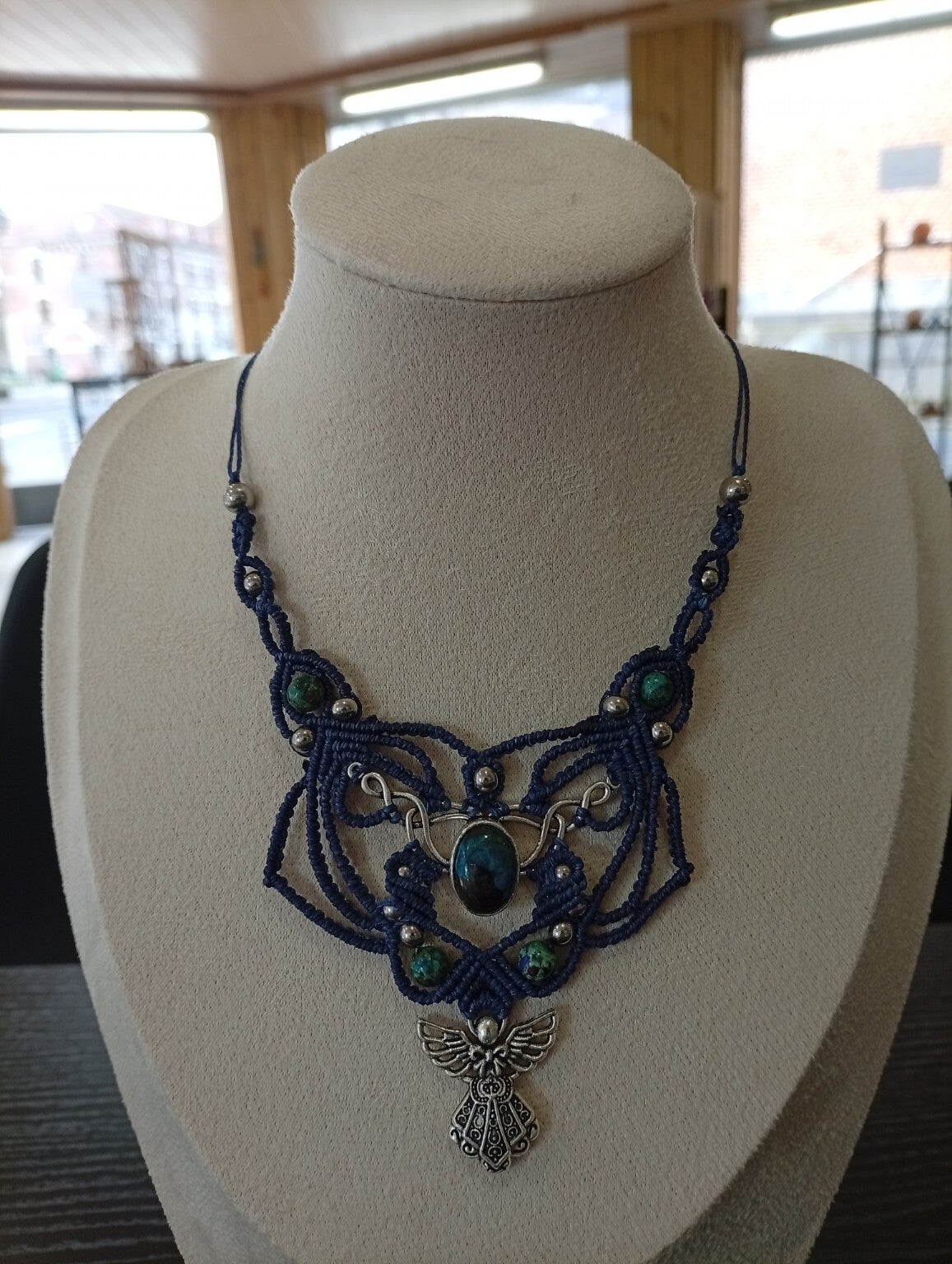 💙 Collier micro-macramé en Chrysocolle 💙