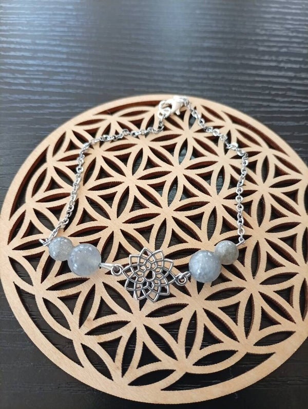 ✨ Bracelet Labradorite & Fleur de Vie ✨