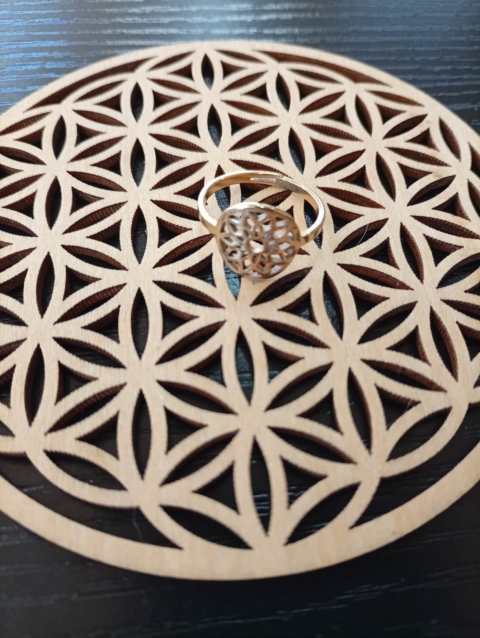 🌸 Bague Fleur de Vie Ajustable – Harmonie et protection 🌸