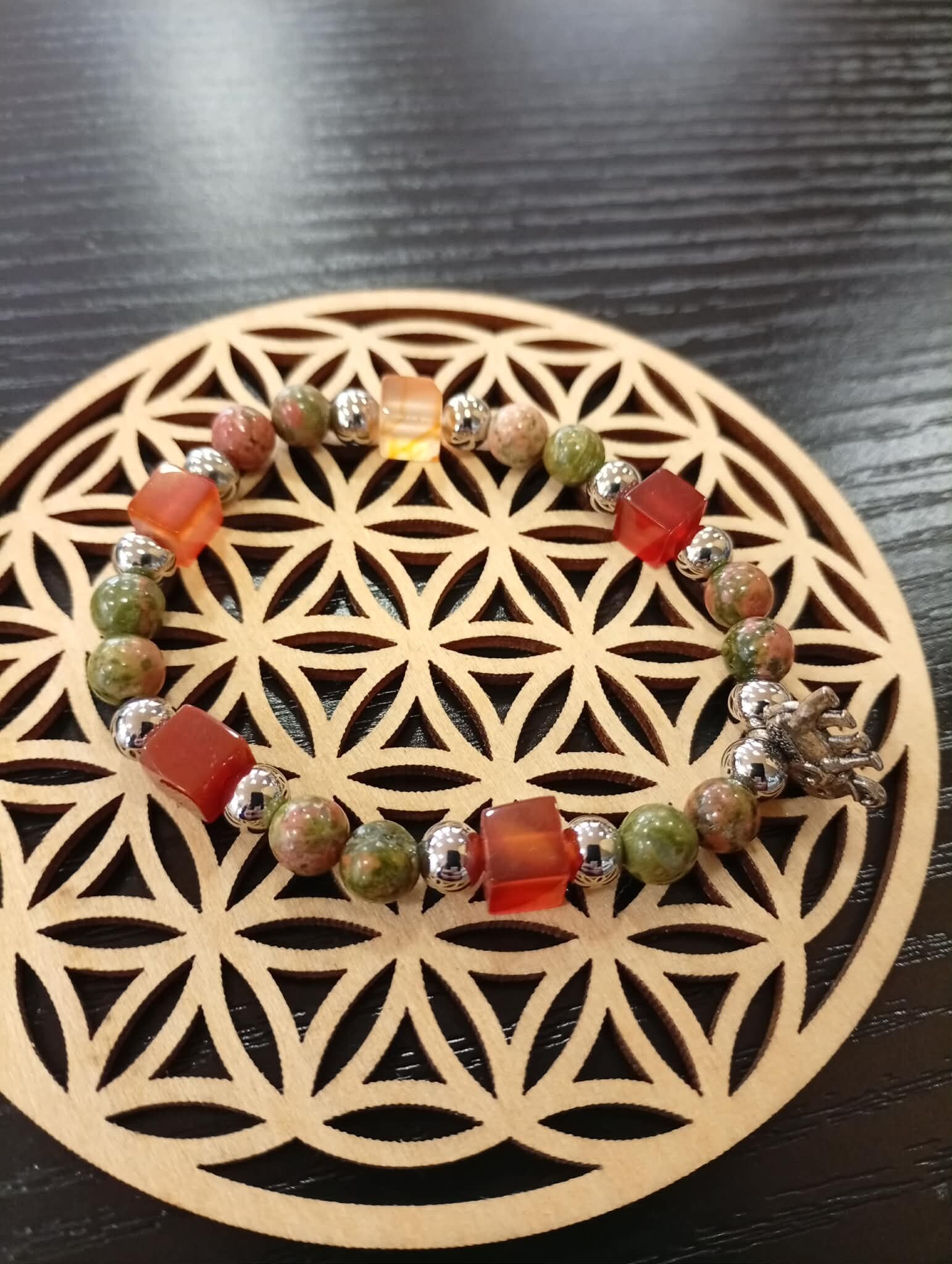 Bracelet Unakite & Cornaline